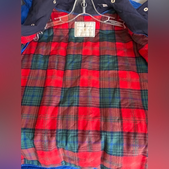 Vintage London Fog Towne Jacket Blue Coat Removable Plaid Red Liner Winter LP - Picture 10 of 11